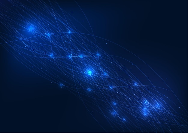 Abstract technology background Overlapping light lines represent the big data technology