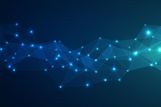 abstract technology background with dots and lines connection data and technology concept internet network