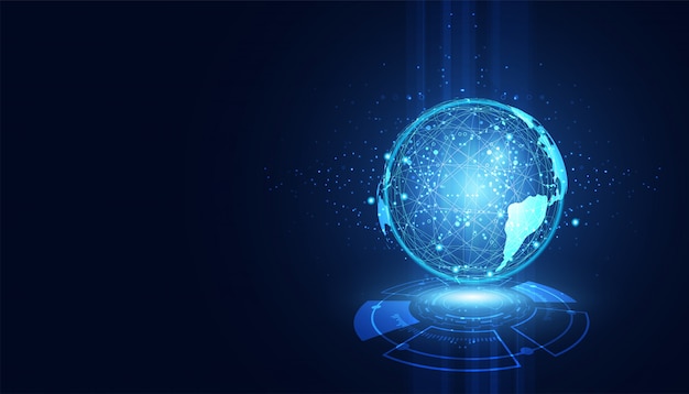 Abstract technology concept global circle connection