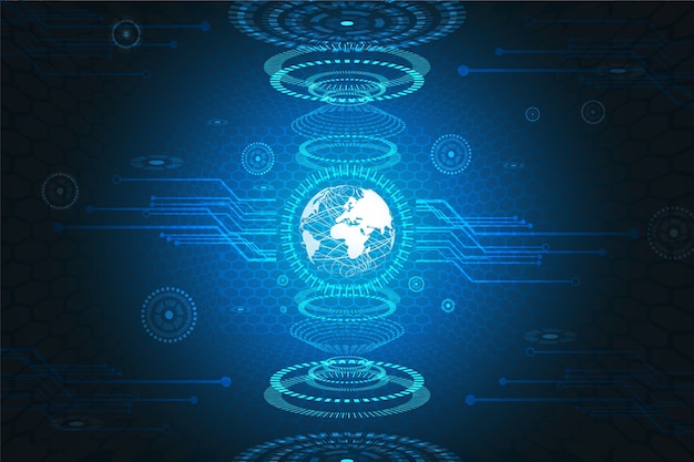 abstract technology concept world hi tech background