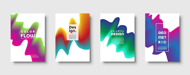 abstract trendy geometric background with liquid gradient colorful blue red yellow and green dynamic