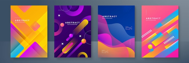abstract trendy gradient flowing geometric pattern background texture for poster cover design minimal color gradient banner template modern vector wave shape for brochure