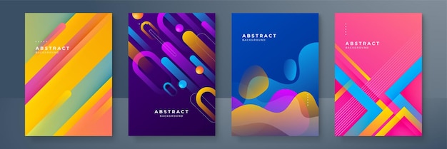 abstract trendy gradient flowing geometric pattern background texture for poster cover design minimal color gradient banner template modern vector wave shape for brochure