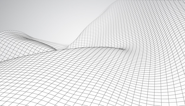 abstract vector 3d background with bends and wave