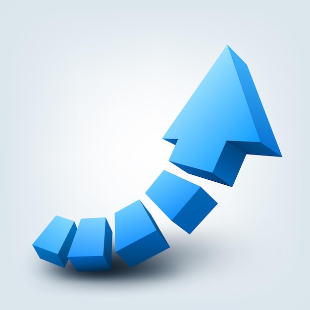 abstract vector illustration 3d arrow logo design