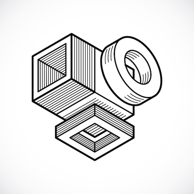 abstract vector isometric dimensional shape made using geometric figures.