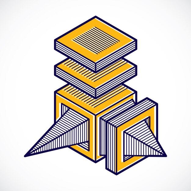 abstract vector isometric dimensional shape made using geometric figures.