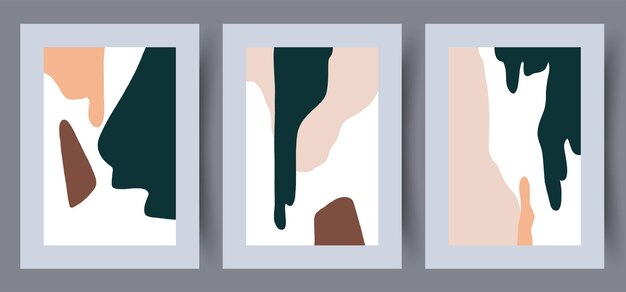 Abstract vector wall art background. Minimalistic abstract wall art background for print. Scandinavian vector style.