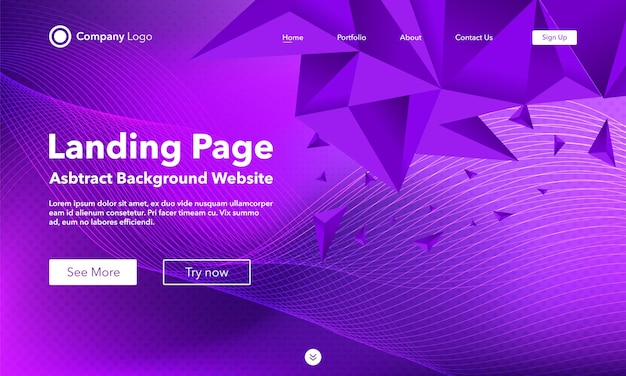 abstract wave background with triangles. template for websites landing page.