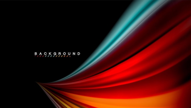 Abstract wave lines fluid rainbow style color stripes on black background Vector artistic illustration for presentation app wallpaper banner or poster