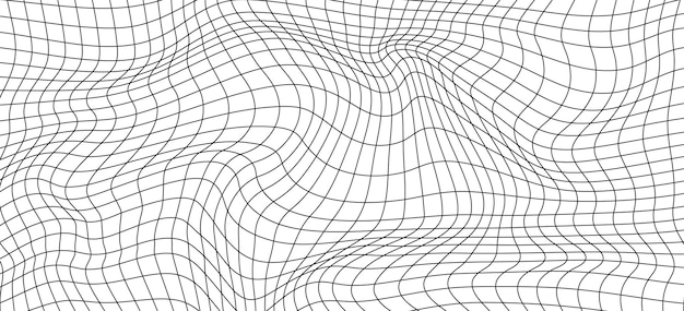 Abstract wavy 3d mesh on a white background Geometric dynamic wave 3D technology wireframe Vector illustration