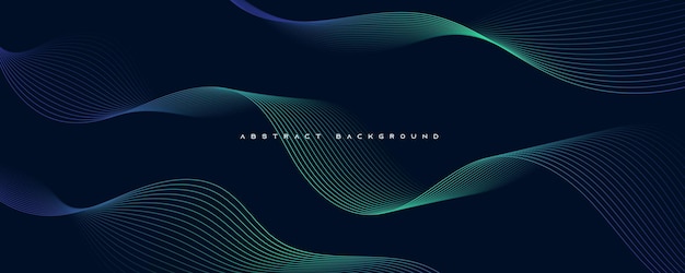abstract wavy line background gradient decorative line shape design vector