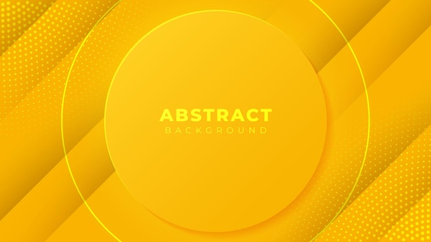 abstract yellow background with diagonal shadow and 3d circle papercut layer