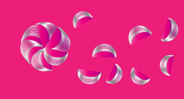 abstraction geometric shapes levitation petals pink purple lilac