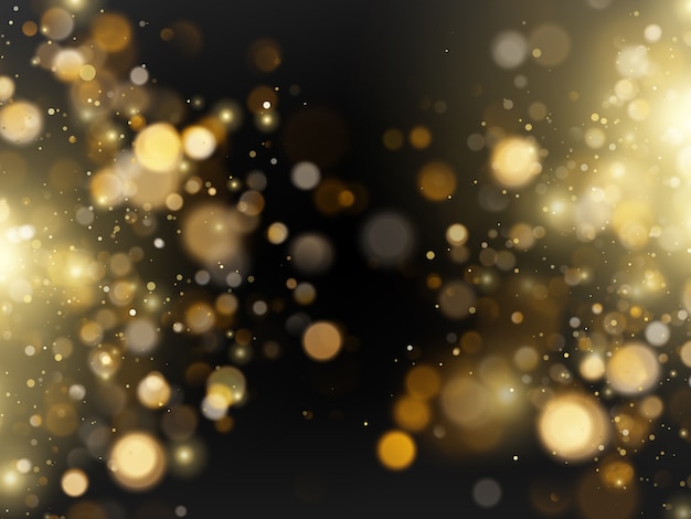 Abstrakt defokusert lys gyllen luksus glitter bokeh lys bakgrunn.