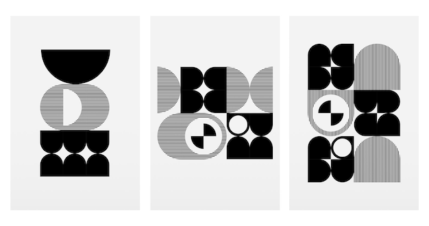 Abstrakt geometrisk Bauhaus veggdekorasjonsplakat, moderne veggkunst fra midten av århundret