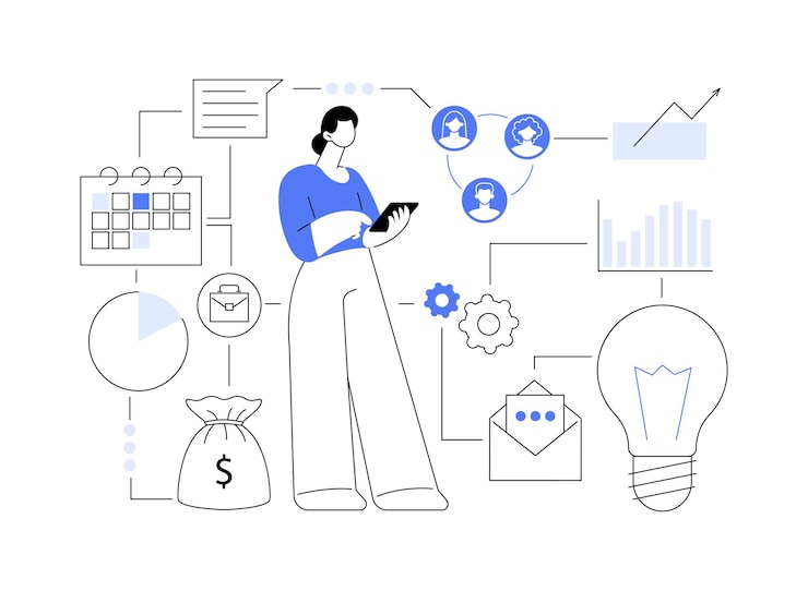 Vektor abstrakt konseptvektorillustrasjon av business intelligence