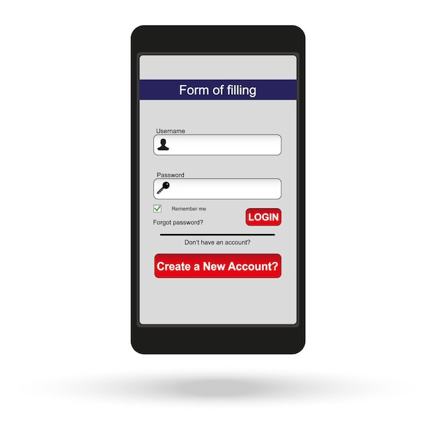 Abstrakt kreativt konsept vektor medlem påloggingsskjema grensesnitt For webside side mobil