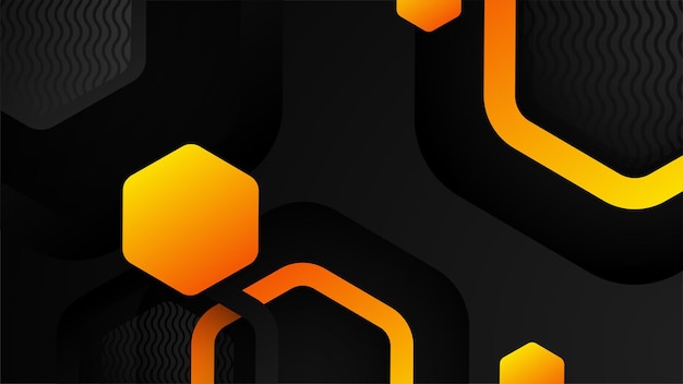 Abstrakt svart og gul oransje bakgrunn Vektorillustrasjon grafisk design banner mønster presentasjon bakgrunn webmal Kontrastfarge for presentasjonsflyer sosiale medier webteknologi
