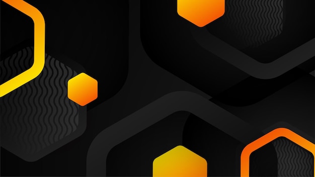 Abstrakt svart og gul oransje bakgrunn Vektorillustrasjon grafisk design banner mønster presentasjon bakgrunn webmal Kontrastfarge for presentasjonsflyer sosiale medier webteknologi