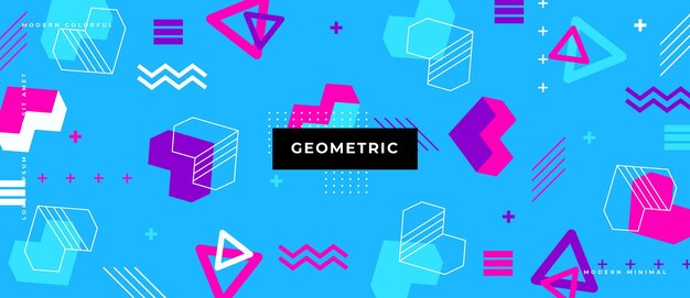 Abstrakt trendy objekter geometrisk gradient banner