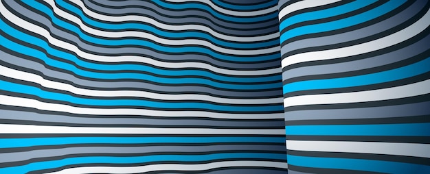Abstrakte linjer i 3D dimensjonalt perspektiv abstrakt vektor bakgrunn, kult funky design layout, 70-talls retro mal.