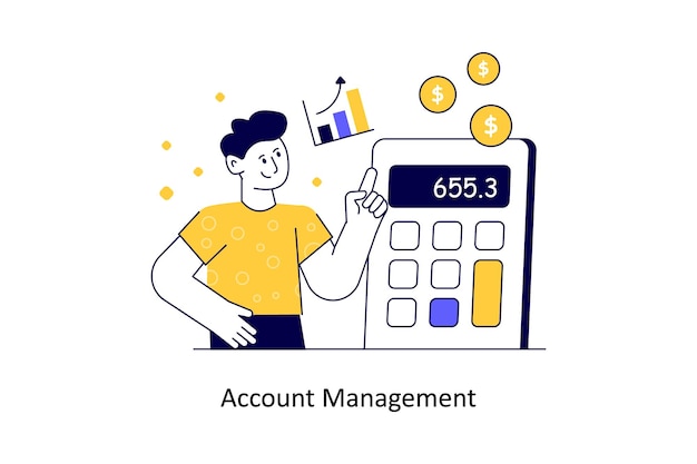 Account management Flat Style Design Vector illustration Stock illustration