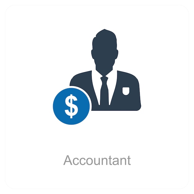 Accountant and investor icon concept