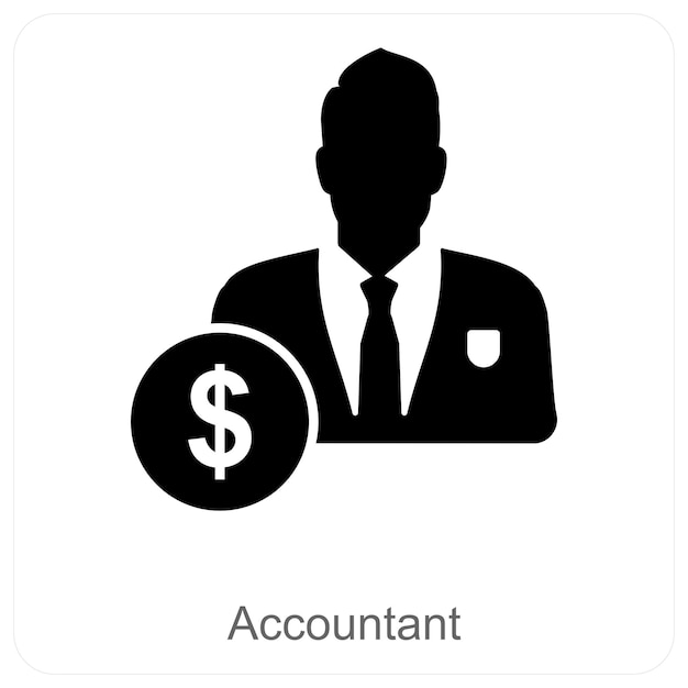 Accountant and investor icon concept