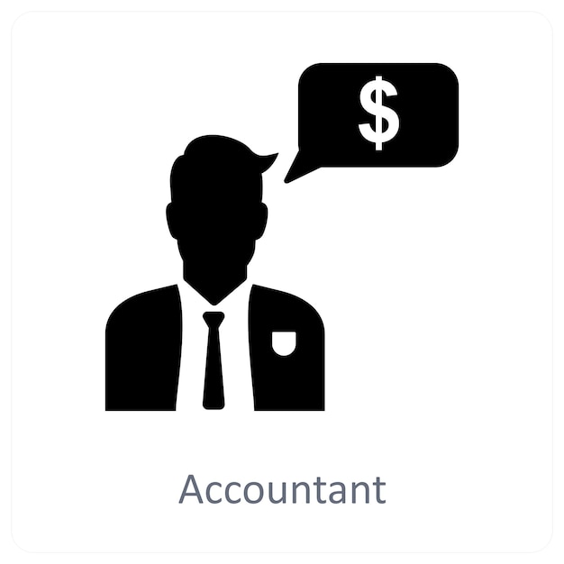 Accountant and manger icon concept