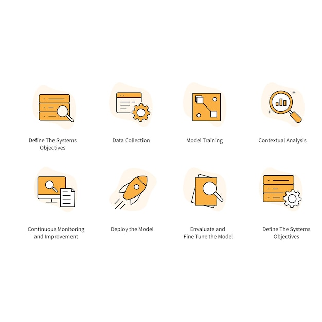adaptive ai technologies revolutionizing business processes vector iconn design