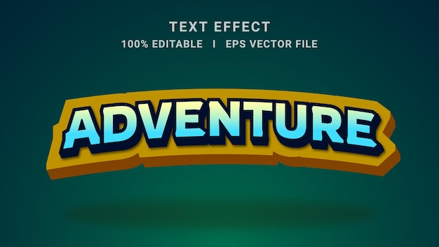 adventure 3d text effect editable elegant bold text style