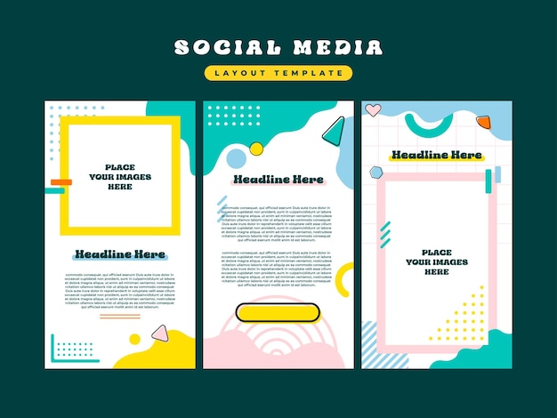 Aesthetic Playful Memphis Social Media Story Layout Template