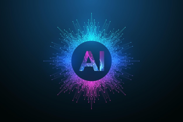 ai banner concept in the digital style generative ideas design element for internet technology