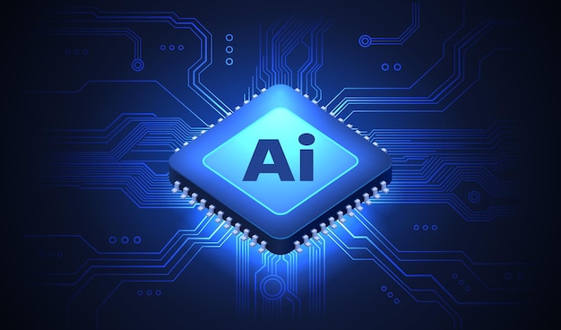 ai chip innovation tech ai art technology vector illustration