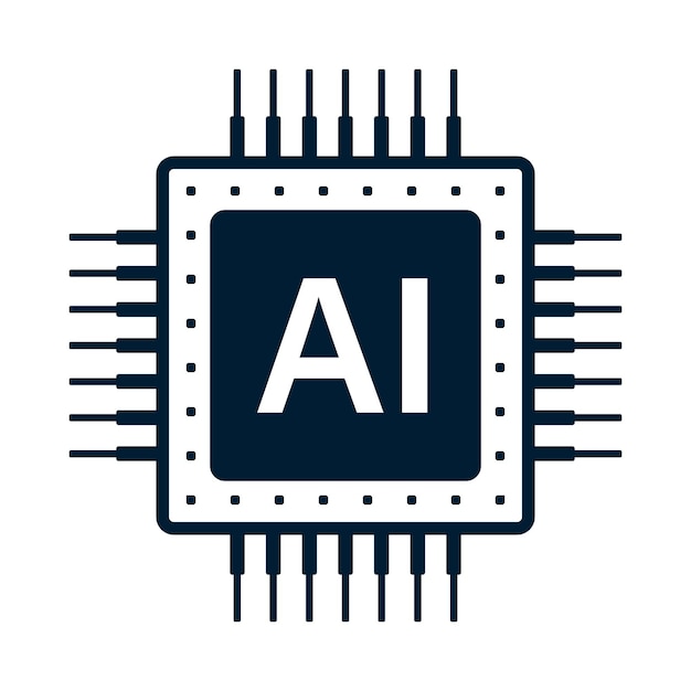 ai chipset icon artificail intelligence symbol cpu memory or processor chip vector illustration
