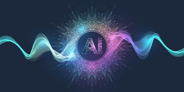 ai generative banner concept in the digital style design element for internet technology
