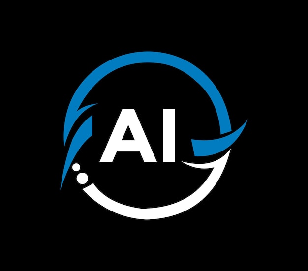 AI letter logo design with a circle shape AI circle and cube shape logo design AI monogram busine