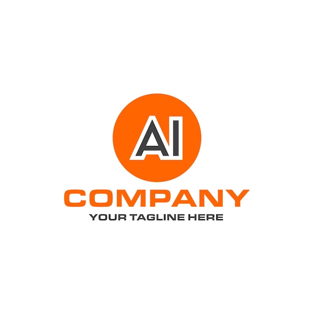 AI letter rounded shape logo design
