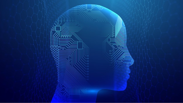 ai woman face with circuit artificial intelligence chatbot big data and data science