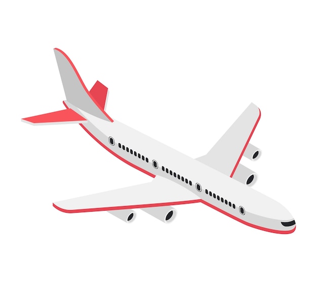 Airplane Isometric vector illustration on white background