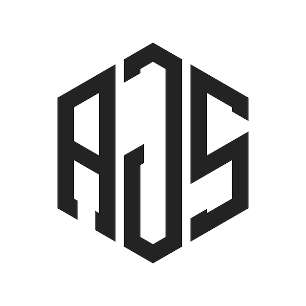 AJS Logo Design Initial Letter AJS Monogram Logo using Hexagon shape