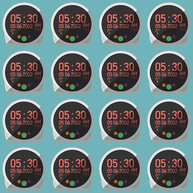 alarm clock digital pattern 4