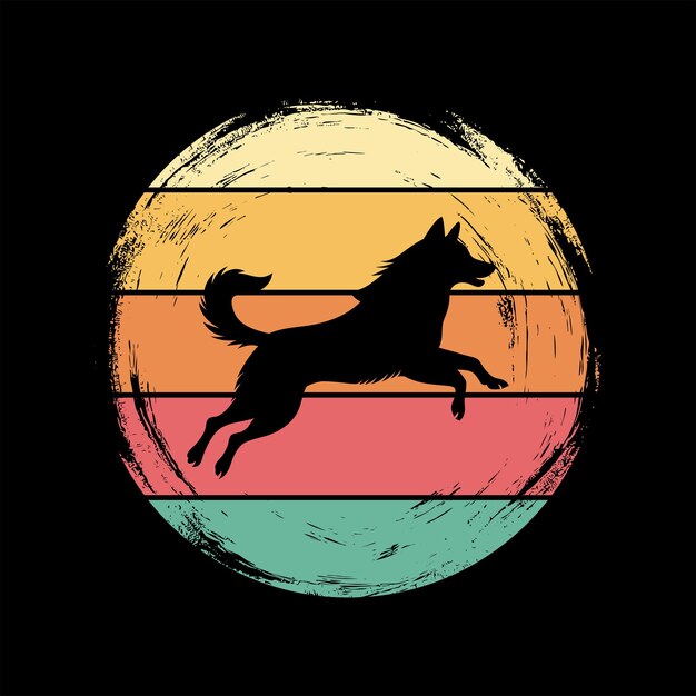 Alaskan Malamute Retro Vintage Vector Alaskan Malamute Retro Tshirt Design Vector