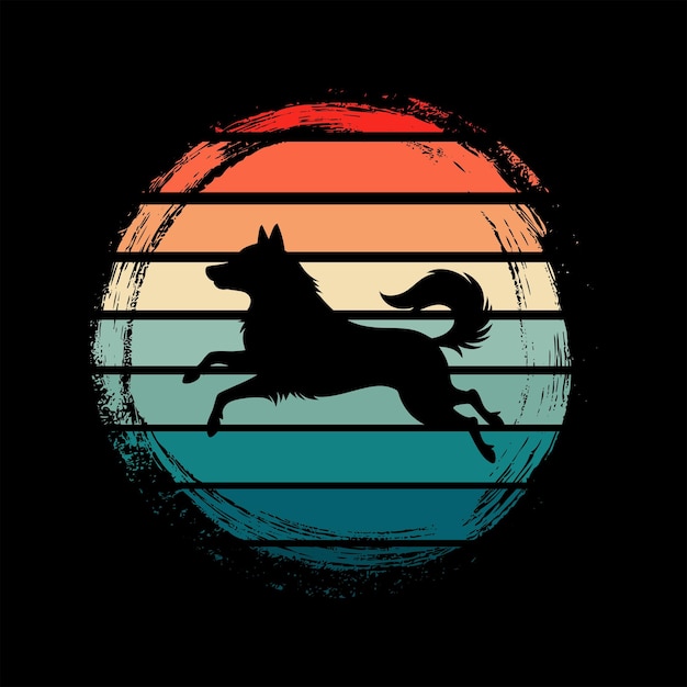 Alaskan Malamute Retro Vintage Vector Alaskan Malamute Retro Tshirt Design Vector