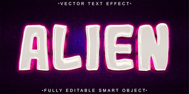 alien vector fully editable smart object text effect