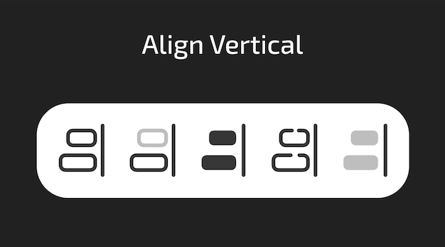 Align Vertical Right icon on a black background in 5 different styles