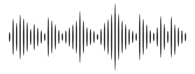 Amplitude histogram icon Sound wave black lines