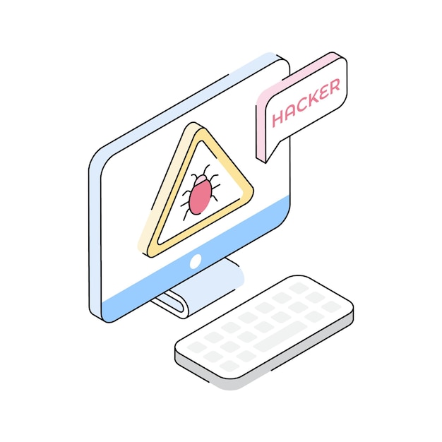 an isometric icon clearly showing a system bug error