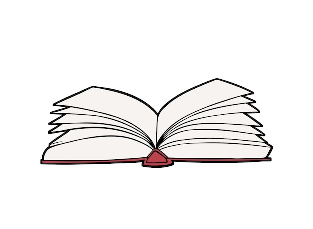 an open book with a red heart on the pages